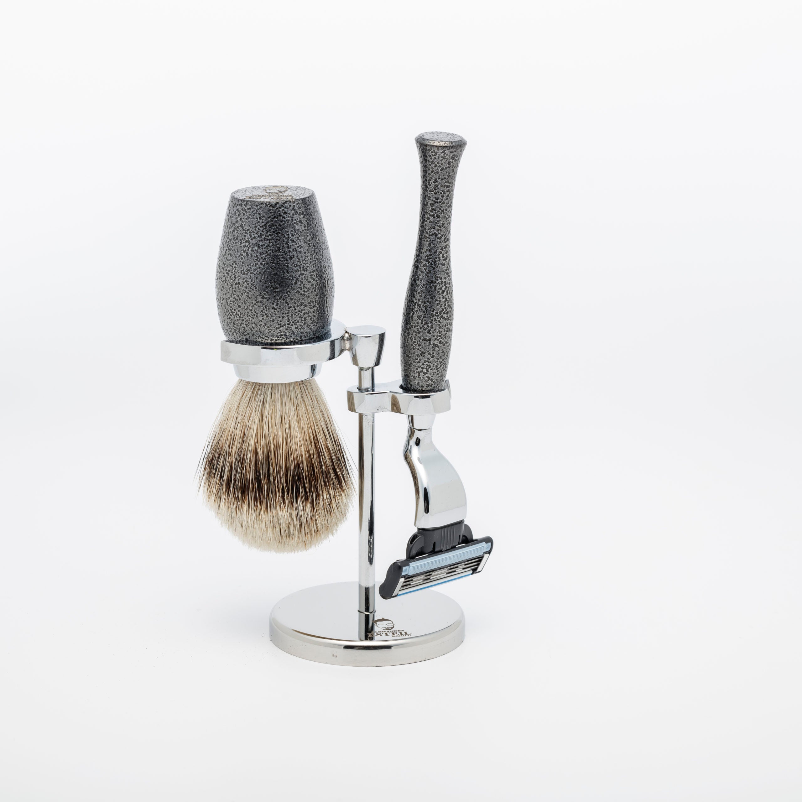 Kit Rasoir+Blaireau gris perlé
