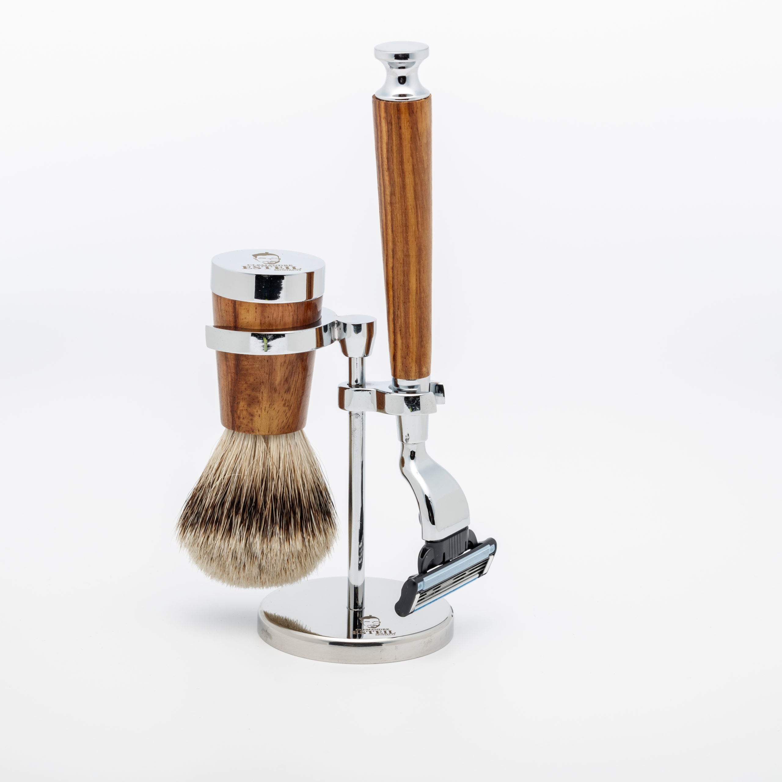 Kit Rasoir+Blaireau marron foncé