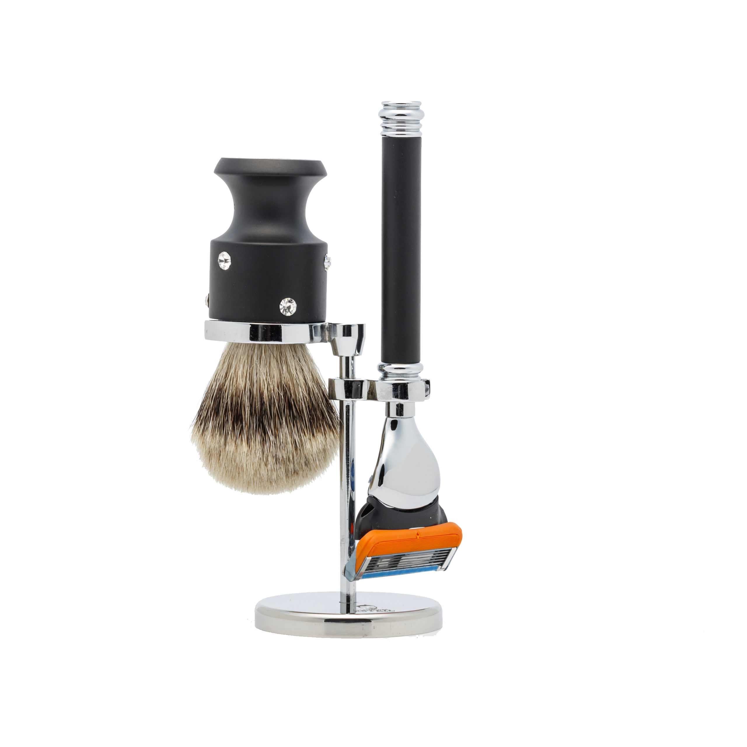 Kit Rasoir+Blaireau noir diamant